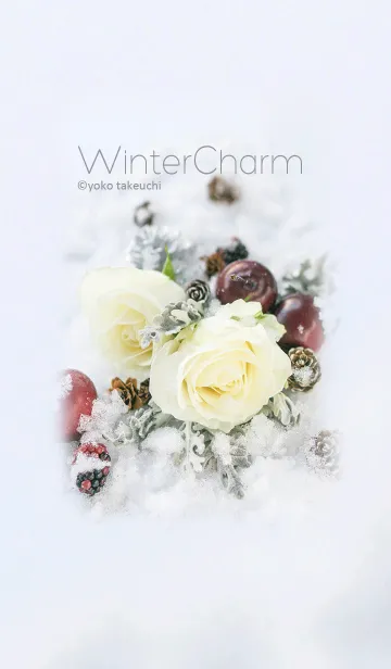 [LINE着せ替え] Winter Charm～白い花のウインターチャームの画像1