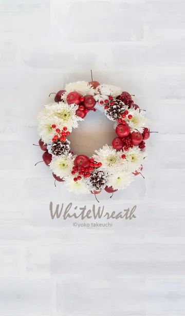 [LINE着せ替え] White Wreath ～ 白い花のリースの画像1