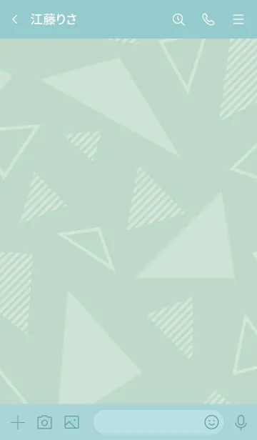 [LINE着せ替え] シンプル 白三角 グリーン5の画像3