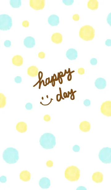 [LINE着せ替え] 水彩水玉スマイル-10-の画像1