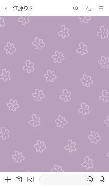 [LINE着せ替え] 白いお花 くすみパープル3の画像3