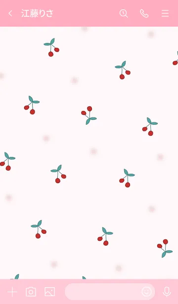 [LINE着せ替え] cherry pattern / pink blueの画像3