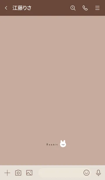 [LINE着せ替え] ワンポイントなうさぎ。ベージュ。の画像3