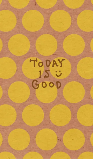 [LINE着せ替え] クラフト紙黄色ドット-スマイル14-の画像1