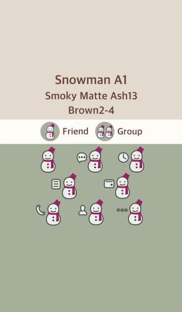 [LINE着せ替え] 雪だるまA1 スモーキーM-Ash13 ブラウン2-4の画像1