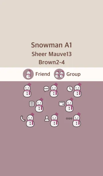 [LINE着せ替え] 雪だるまA1 シアーモーヴ13 ブラウン2-4の画像1