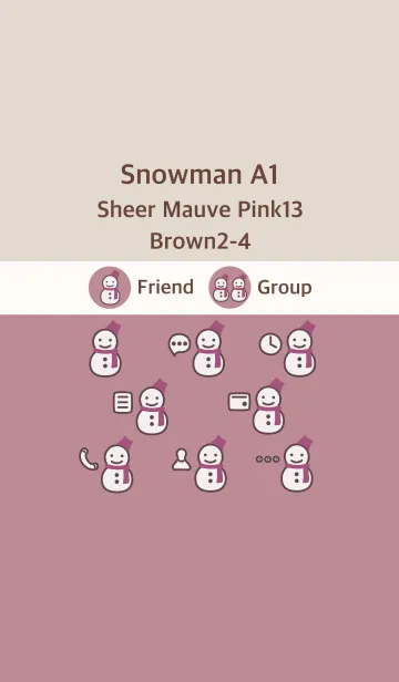 [LINE着せ替え] 雪だるまA1 シアーM ピンク13 ブラウン2-4の画像1