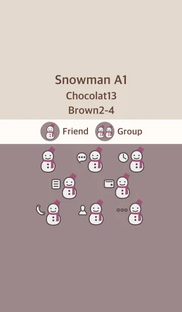 [LINE着せ替え] 雪だるまA1 ショコラ13 ブラウン2-4の画像1