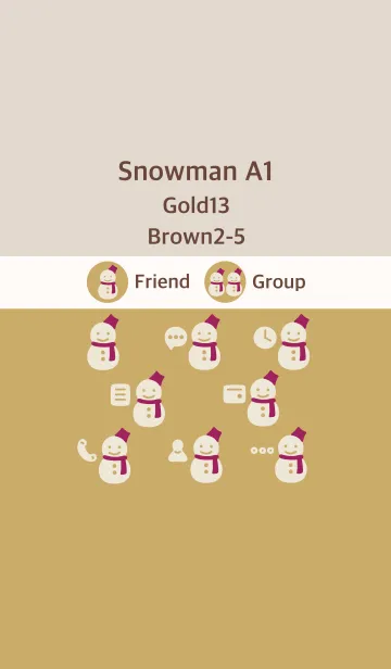 [LINE着せ替え] 雪だるまA1 ゴールド13 ブラウン2-5の画像1