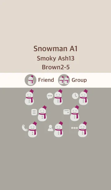 [LINE着せ替え] 雪だるまA1 スモーキーAsh13 ブラウン2-5の画像1