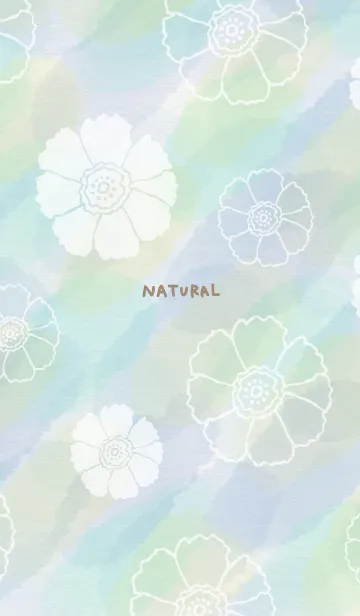 [LINE着せ替え] 花 水彩 ブルーの画像1