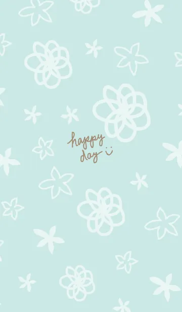 [LINE着せ替え] 白い花が舞う ライトブルー5の画像1