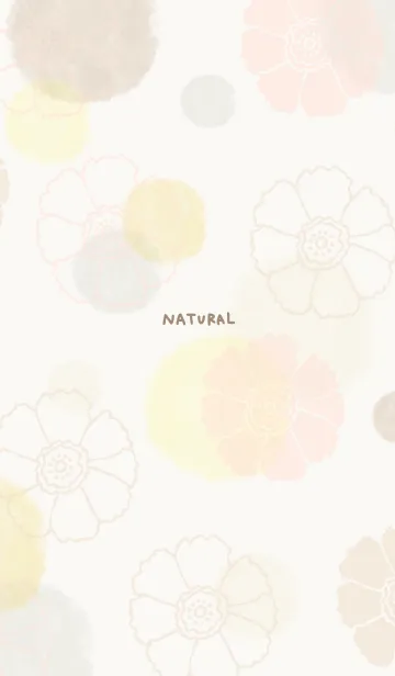 [LINE着せ替え] 花と水彩丸 黄色 茶色11の画像1