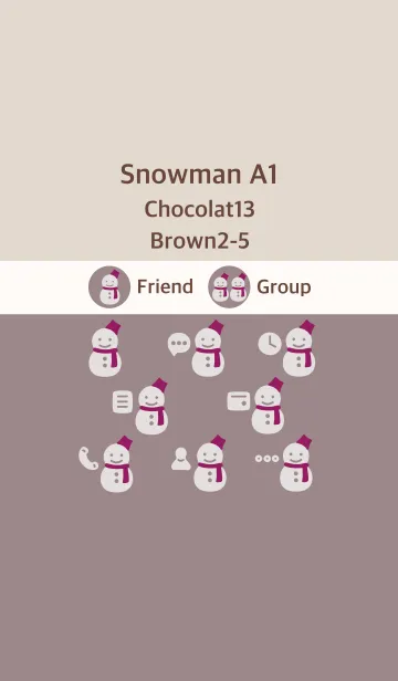 [LINE着せ替え] 雪だるまA1 ショコラ13 ブラウン2-5の画像1
