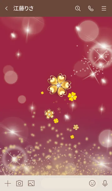 [LINE着せ替え] ボルドー : 2021運気UPクローバーの画像3