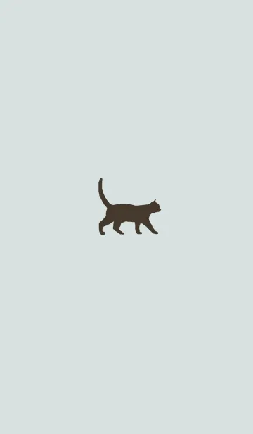 [LINE着せ替え] シンプルなネコ（堤防のクロネコ）の画像1
