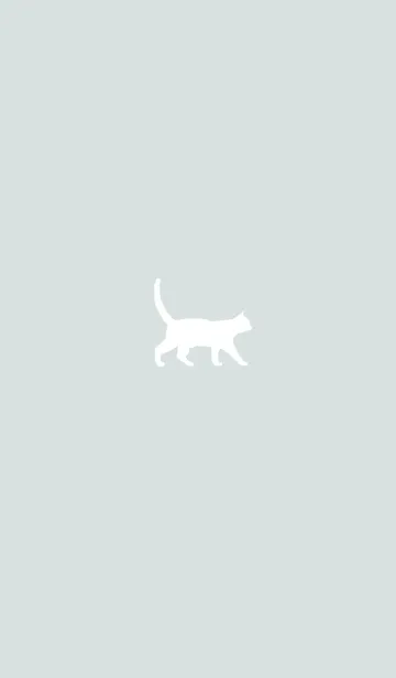 [LINE着せ替え] シンプルなネコ（堤防の白猫）の画像1