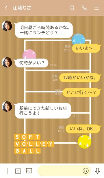 [LINE着せ替え] ソフトバレーボール＆コートの画像4