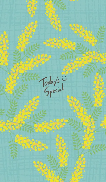 [LINE着せ替え] ミモザと麻 グリーン3の画像1