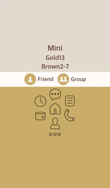 [LINE着せ替え] 手書き5 ゴールド13 ブラウン2-7の画像1