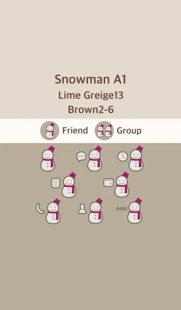 [LINE着せ替え] 雪だるまA1 ライムG13 ブラウン2-6の画像1