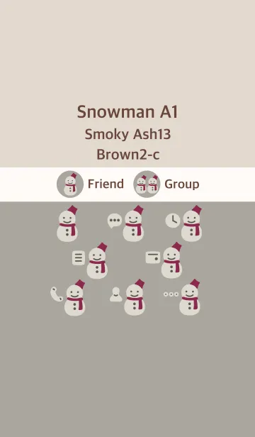[LINE着せ替え] 雪だるまA1 スモーキーAsh13 ブラウン2-cの画像1