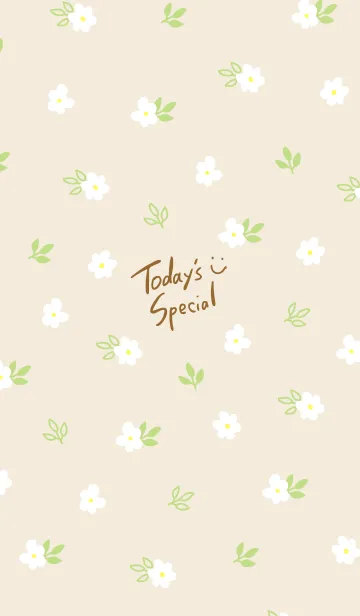 [LINE着せ替え] 白い小花 ベージュ3の画像1