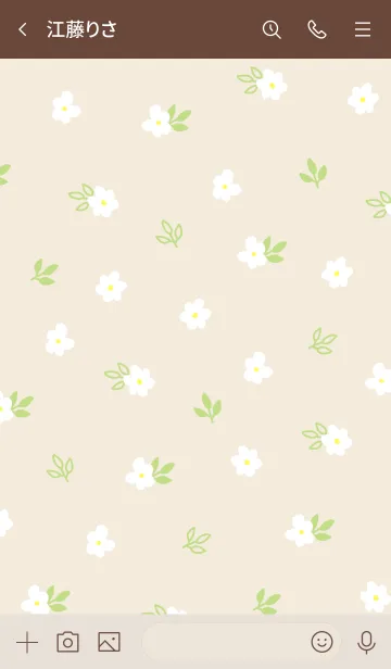 [LINE着せ替え] 白い小花 ベージュ3の画像3