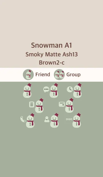[LINE着せ替え] 雪だるまA1 スモーキーM-Ash13 ブラウン2-cの画像1