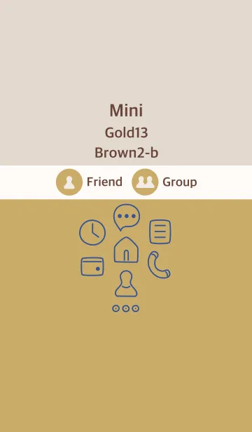 [LINE着せ替え] 手書き5 ゴールド13 ブラウン2-bの画像1