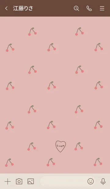 [LINE着せ替え] さくらんぼとピンクベージュ。ハート。の画像3