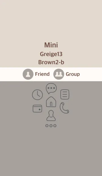 [LINE着せ替え] 手書き5 グレージュ13 ブラウン2-bの画像1