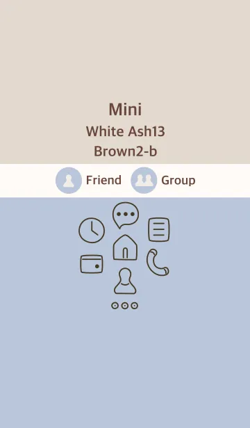 手書き5 ホワイトアッシュ13 ブラウン2-bのLINE着せ替え