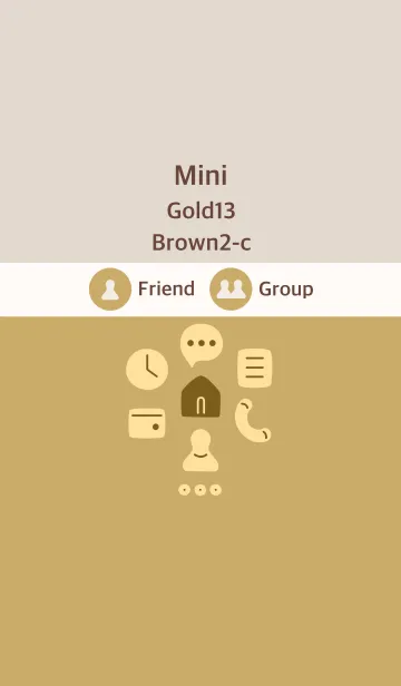 [LINE着せ替え] 手書き5 ゴールド13 ブラウン2-cの画像1