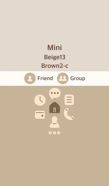 [LINE着せ替え] 手書き5 ベージュ13 ブラウン2-cの画像1