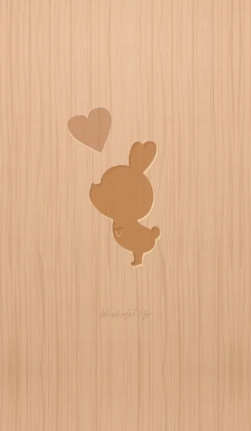 [LINE着せ替え] Woodgrain rabbit B3.の画像1