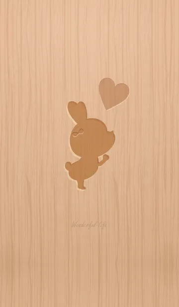 [LINE着せ替え] Woodgrain rabbit G3.の画像1