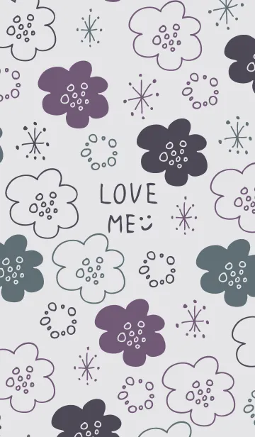 [LINE着せ替え] 手書きのお花くすみカラー4の画像1