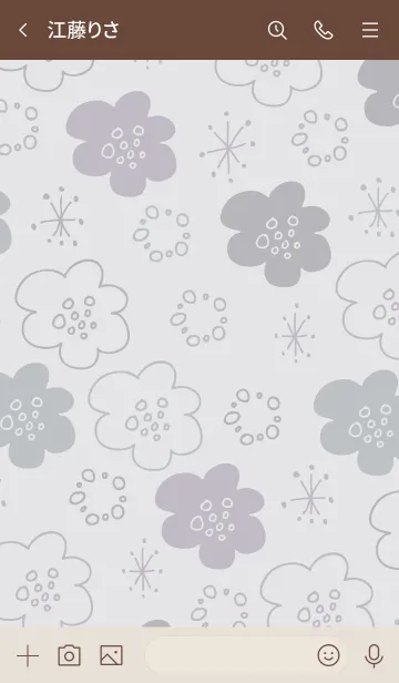 [LINE着せ替え] 手書きのお花くすみカラー4の画像3