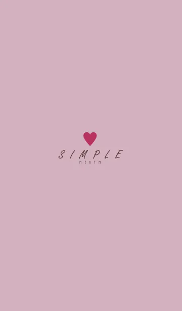 [LINE着せ替え] DUSKY PINK BROWN SIMPLE HEART 7の画像1