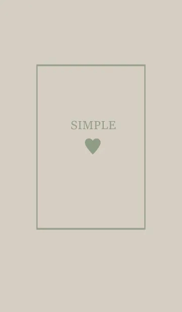 大人のシンプルハート =khakigreen beige=のLINE着せ替え
