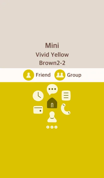 [LINE着せ替え] ミニ ビビッドイエロー ブラウン2-2の画像1