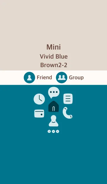 [LINE着せ替え] ミニ ビビッドブルー ブラウン2-2の画像1