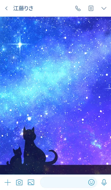 [LINE着せ替え] ゆう用★星空と猫シルエットの画像3