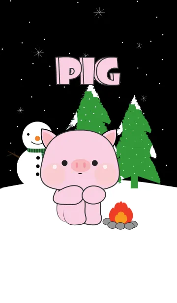 [LINE着せ替え] Pig Pig Winter Season Theme (JP)の画像1