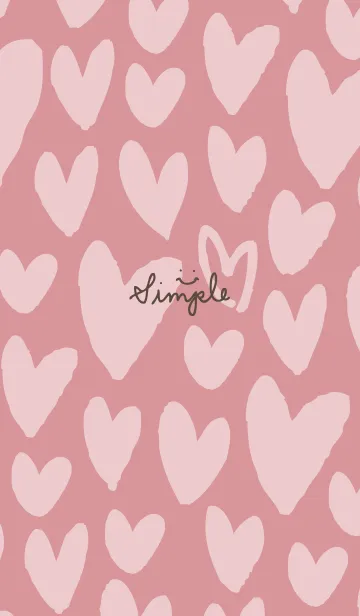 [LINE着せ替え] ハートたくさんくすみピンク2の画像1