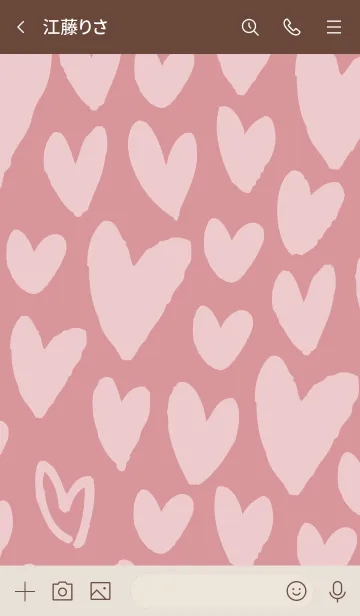 [LINE着せ替え] ハートたくさんくすみピンク2の画像3
