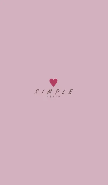 [LINE着せ替え] DUSKY PINK BROWN SIMPLE HEART 8の画像1