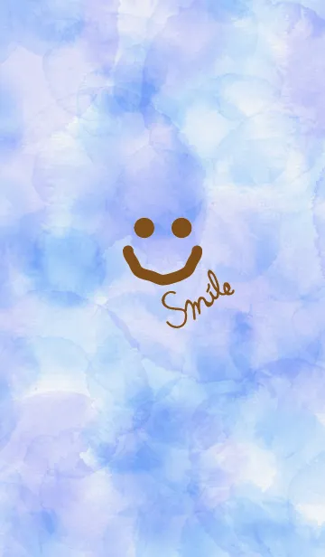 [LINE着せ替え] スマイル-水彩青色-の画像1
