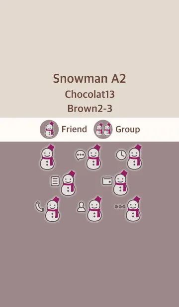 [LINE着せ替え] 雪だるまA2 ショコラ13 ブラウン2-3の画像1